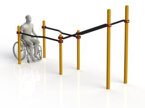 Купить Брусья двойные в подъем с подъездом для колясочников WRK-D11_76mm в Углегорске 