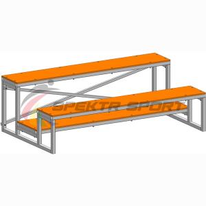 Купить Трибуна мобильная 2 ряда сиденья из фанеры в Углегорске 