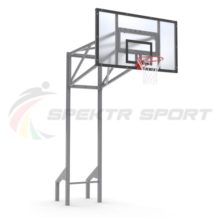Купить Стойка баскетбольная уличная усиленная со щитом из оргстекла, кольцом и сеткой SP D 413 в Углегорске 