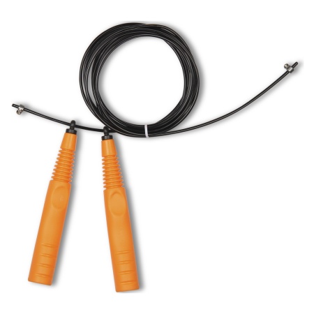 Купить Скакалка высокооборотная Кроссфит стальной шнур в оплетке 2.9 м чёрно-оранжевая в Углегорске 